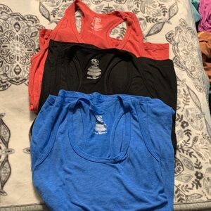 Athletic Works Women's Tank Tops - Red, Black, Blue bundle of 3